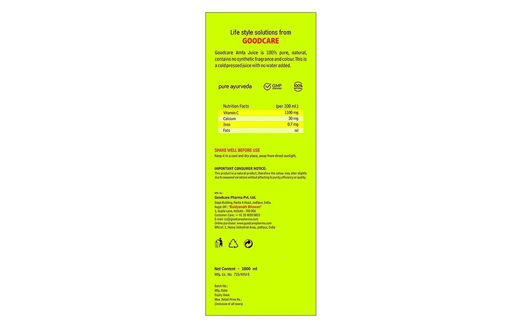 Baidyanath Amla Juice    Bottle  1000 millilitre